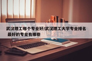 武汉理工哪个专业好/武汉理工大学专业排名 最好的专业有哪些